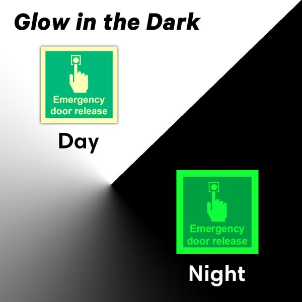 ODM Warning PVC Photoluminescent Fire Signs Emergency Door Release Sign