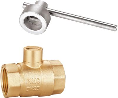 1401 Female x Female Magnetic Lockable Brass Ball Valve DN15 DN20 DN25 DN32 DN40 DN50 Stemhead Straight Line Patterned