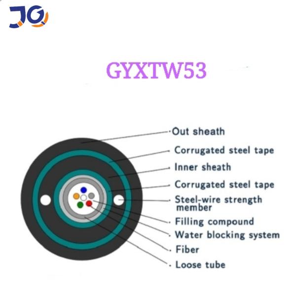 G652D Central Loose Tube Monomodo Communication Fiber Cable 12 Cores