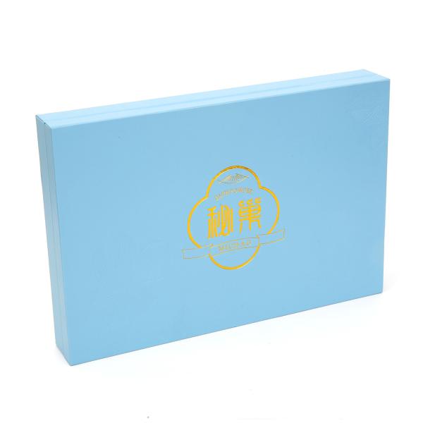 Blue Based And Lid Big Cardboard Cosmetic Packaging Boxes For Essential Oil
