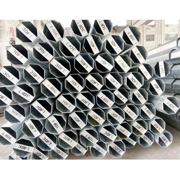 30FT 15kv Q235 Galvanized Electric Steel Pole Burial Octagonal Steel Pole