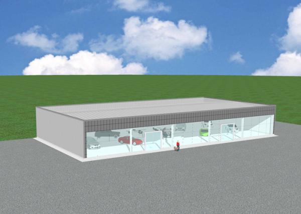 Steel Frame Exhibition Hall Buildings Q235 Rigid Portal Frame Commercial