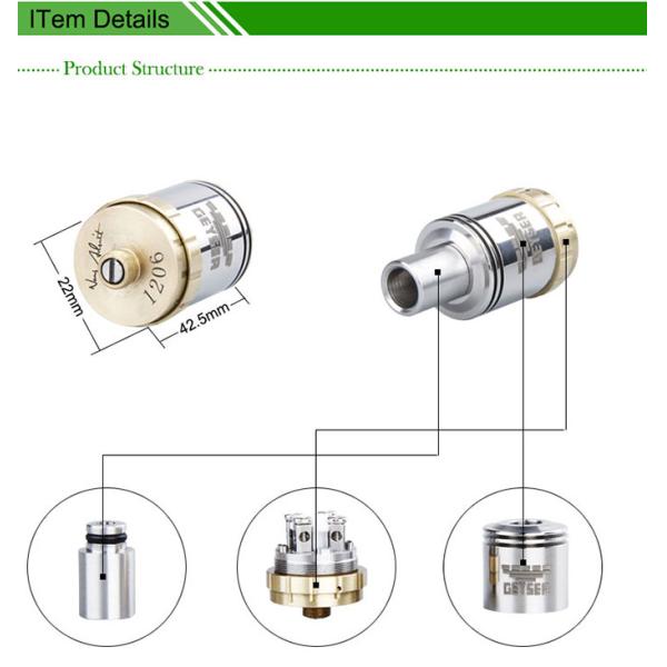 304 Stainless Steel DIY RDA Drip Tank Geyser Atomizer , Rebuildable Atomizer Tank Geyser