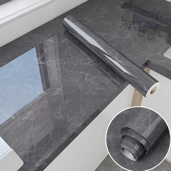 Marble Wallpaper Wall Covering Heat Insulation Luxury Self-Adhesive 3D Stone Marble Vinyl Waterproof Paper for Bathrooms