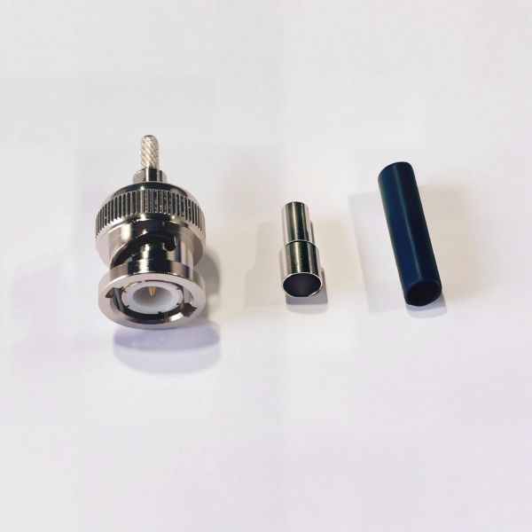 Gold Plated Brass RG316 BNC Connector DC-4GHz BNC Male Crimp Connector With Window For Rg316 Coaxial Cable