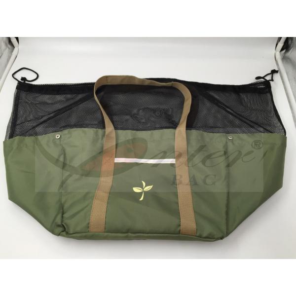 Large Capacity Green Reusable Folding Shopping Bags Non Toxic 42*28*24 CM 