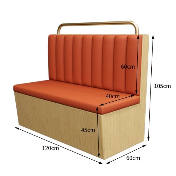Light Luxury PU Commercial Sofa Furniture Restaurant Table and Chair Coffee Seating Booth for Sale