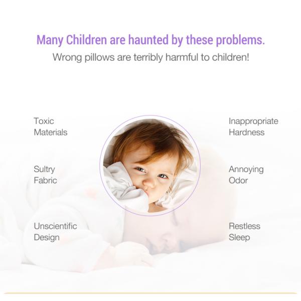 Non Toxic Organic Baby Memory Foam Pillow 100% Cotton Neck Head Rest Application