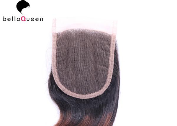 Classifique o fechamento brasileiro do laço do cabelo 7A humano, cabelo humano do Virgin da onda do corpo