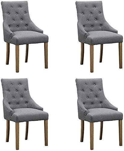 Upholstered Dining Chairs With Arms , Button Tufted Accent Chair Fabric Modern