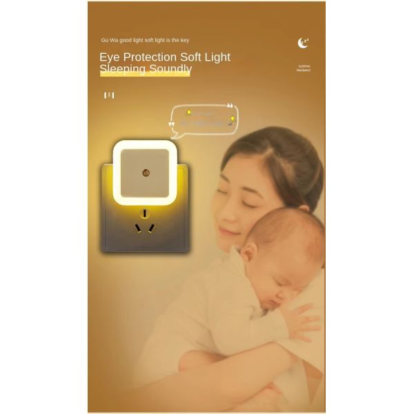 Plug-in Cute Night Light Plastic Decorative Lamp Providing Warm Soft Light
