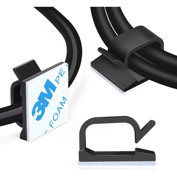 Self Locking Sticky Cable Clips UV Resistant Durable Fixation Wall Cable Holder