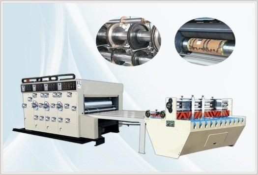Semi-auto Flexo Printing Slotting Die-cutting Machine, Chian Feeding + Auto Feeder