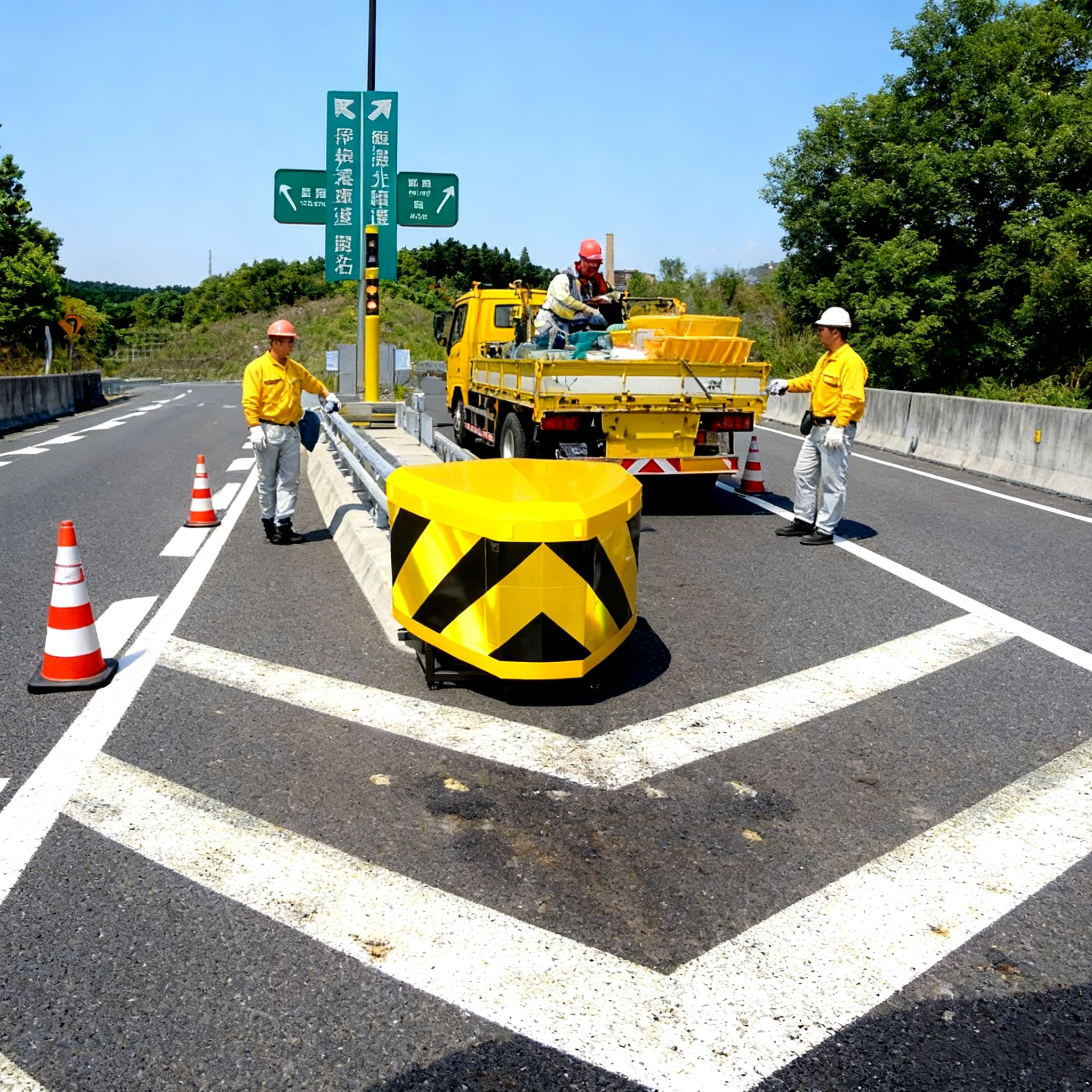 Anti Collision Traffic Impact Attenuators For Fork Entrance