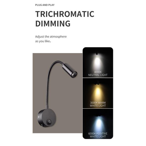 Led hose reading spotlight 220V Anglo American European wall spotlight led hose spotlight plug-in