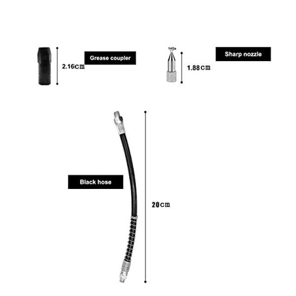 Coupler Nozzle Grease Gun Accessories Kit 4 Jaw Grease Line Hose 1/8 NPT