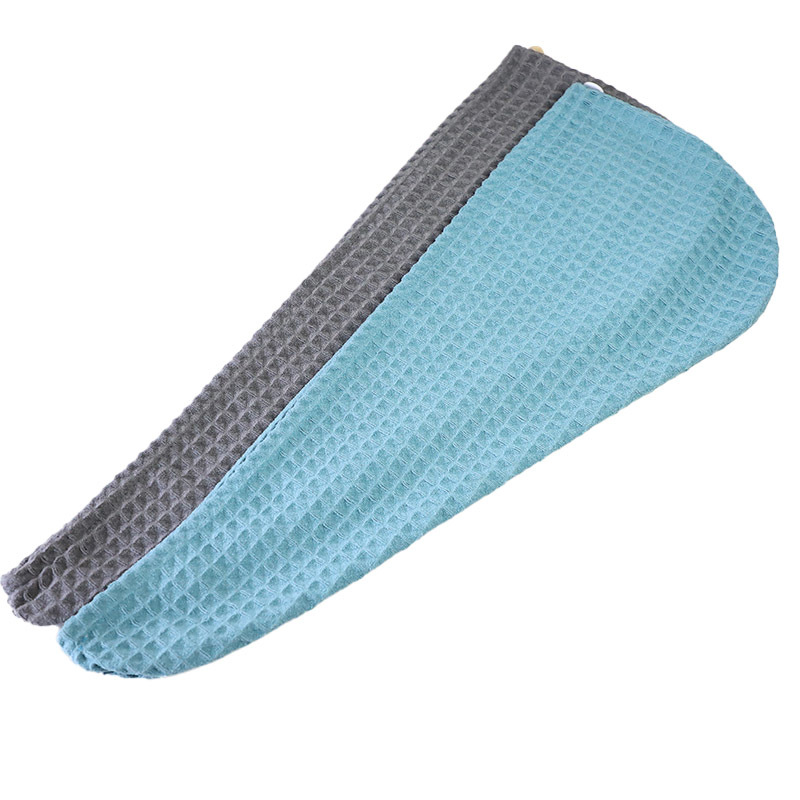 Lightweight Waffle Weave Microfiber Hair Wrap / Microfiber Turban 400gsm For Frizz Free Drying