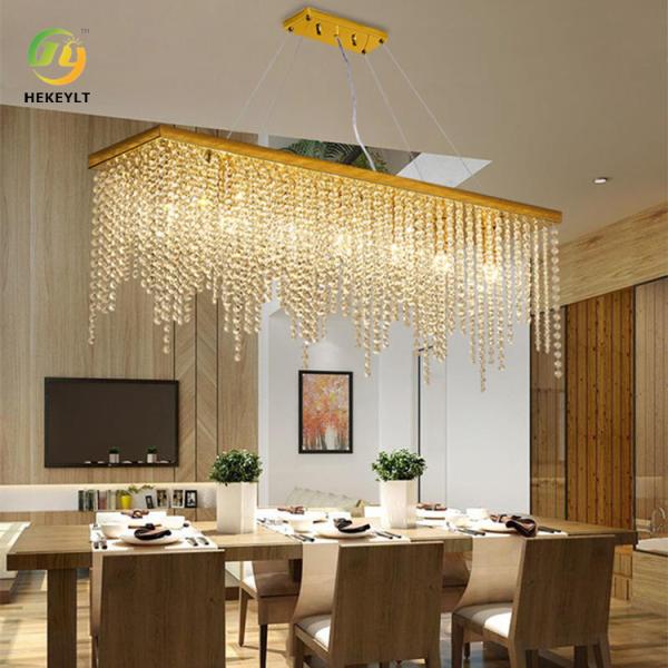 E14 Clothing Store Crystal Pendant Light Golden Metal Luxury
