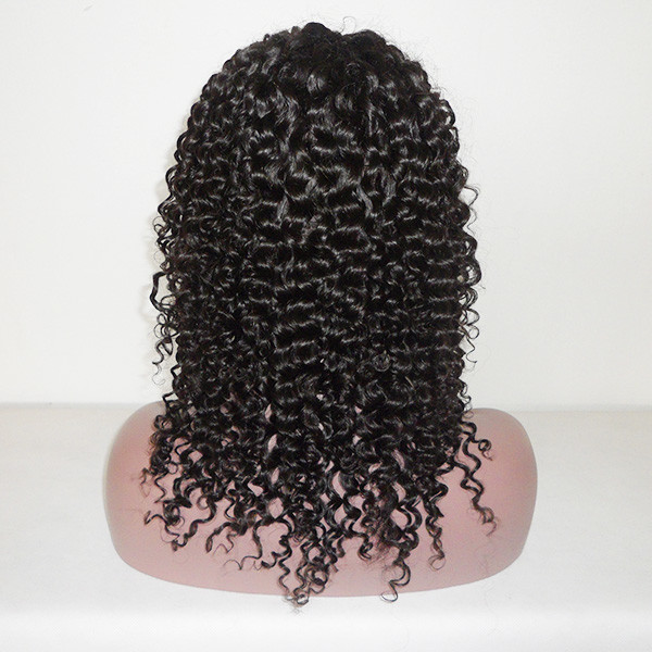 #1b 130% Density Brazilian 100% Human Hair Deep Curl Full Lace wigs