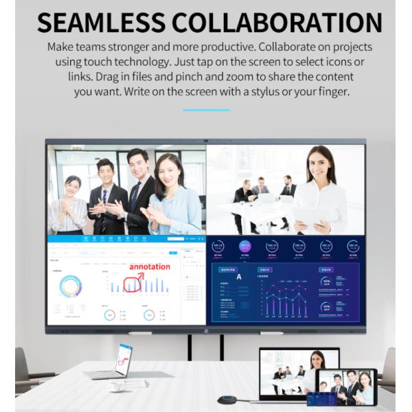 65inch LCD Interactive Flat Touch Screen Ultra LCD Smart Whiteboard