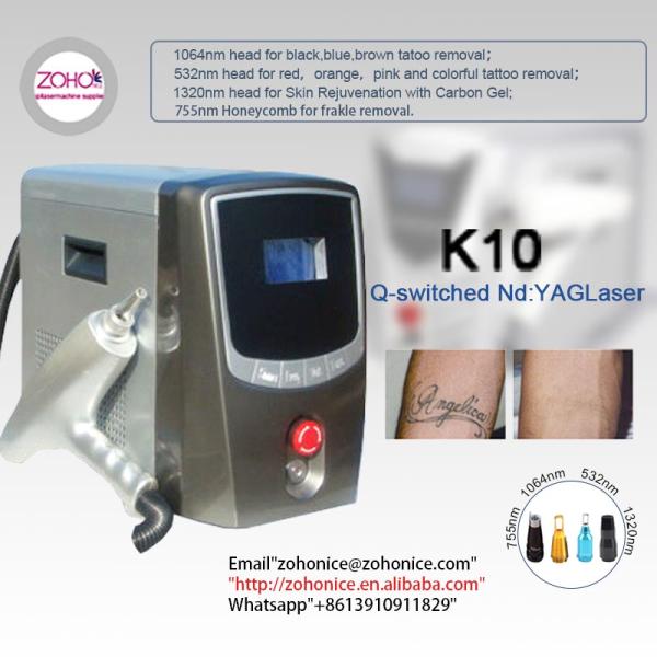 1064nm 532nm Laser Tattoo Removal Machine Portable With Detachable Handle