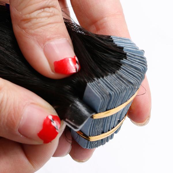 10A Grade Tape In Human Hair Extensions , Unprocessed Brazilian Tape In Hair Extensions