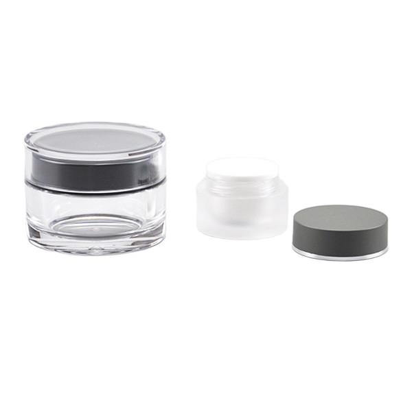 Round Acrylic Double Walled Cosmetic Jars 5g - 100g Volume Lightweight