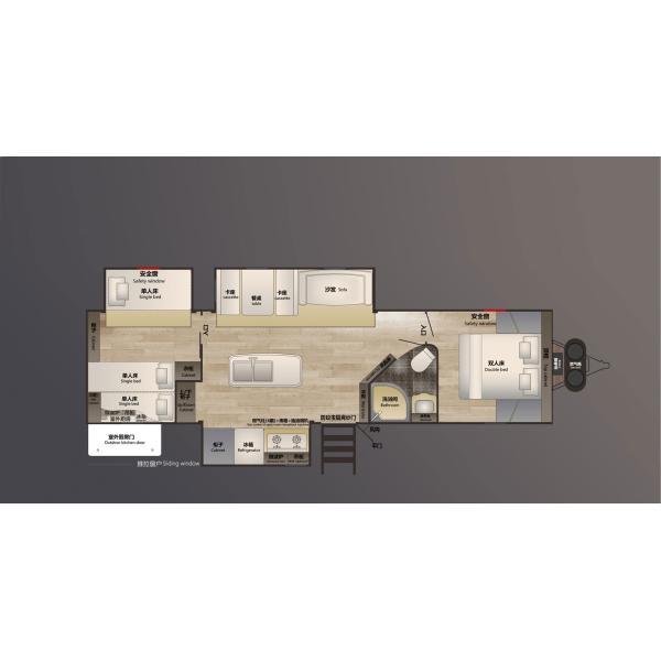 Le campeur à la maison de remorque mobile de Campervans Motorhome de fibre de verre a entièrement fourni