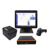 15.6 17 Inch POS System Touch Screen Cash Register Billing Software 80 Thermal Printer Hardware Barcode Scanner All in One POS Machine Point of Sale Terminal