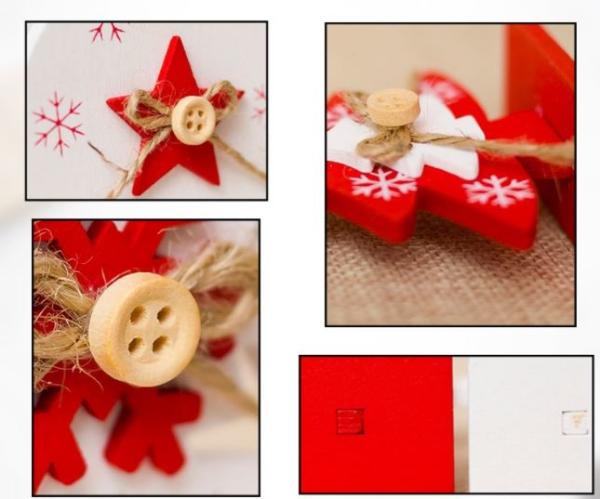 3D Wooden Christmas Gift Christmas Snow Hanging Decoration