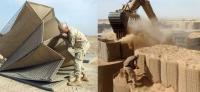 La inmersión caliente galvanizada soldó con autógena el muro de Hesco del rectángulo con Brown/la tela del color verde