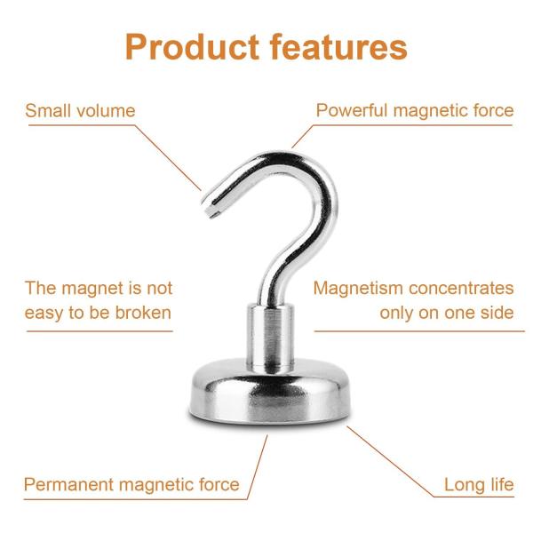 Kellin Neodymium Pot Magnet 0.6''D X 1.4''H Neodymium Magnetic Hooks Used asTool Holder