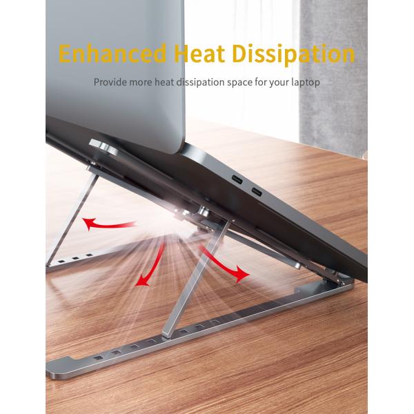 Estante de ordenador portátil de aluminio ajustable Plegable a prueba de agua en la oficina Viaje a casa