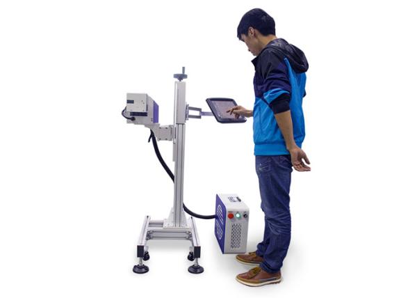 Production Line Fly CO2 Laser Marking Machine , Laser Wire Marking Machine