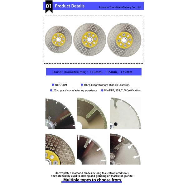 Electroplated Double-Sided Diamond Saw Blade Cutting Wheel Grinding Disc Glass Cutting Disc Diamond Marble Saw Blade