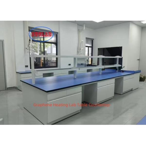 Adjustable Glass Shelf Chemistry Lab Benches  Heating Laboratory Workstation with 12mm Thick Frame and DTC 16-INCH THREE SECTION SILENT RAIL