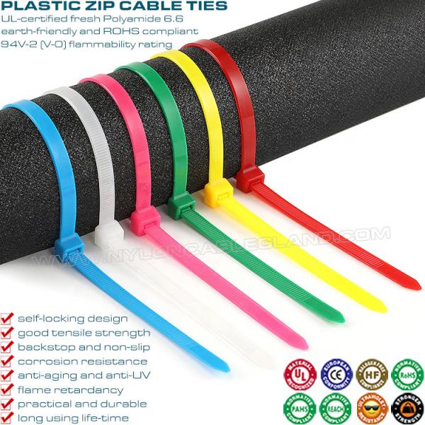 Abraçadeiras 4,8x300mm cinta tira plástica, amarração cabo de nylon 66 ajustável de Ø3,5~80mm (50lbs) para casa, jardim