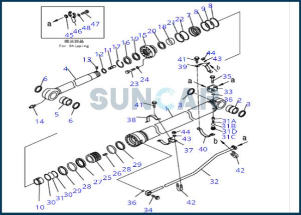 707-99-78700 o jogo do selo do cilindro de 7079978700 crescimentos cabe PC1100-6 KOMATSU
