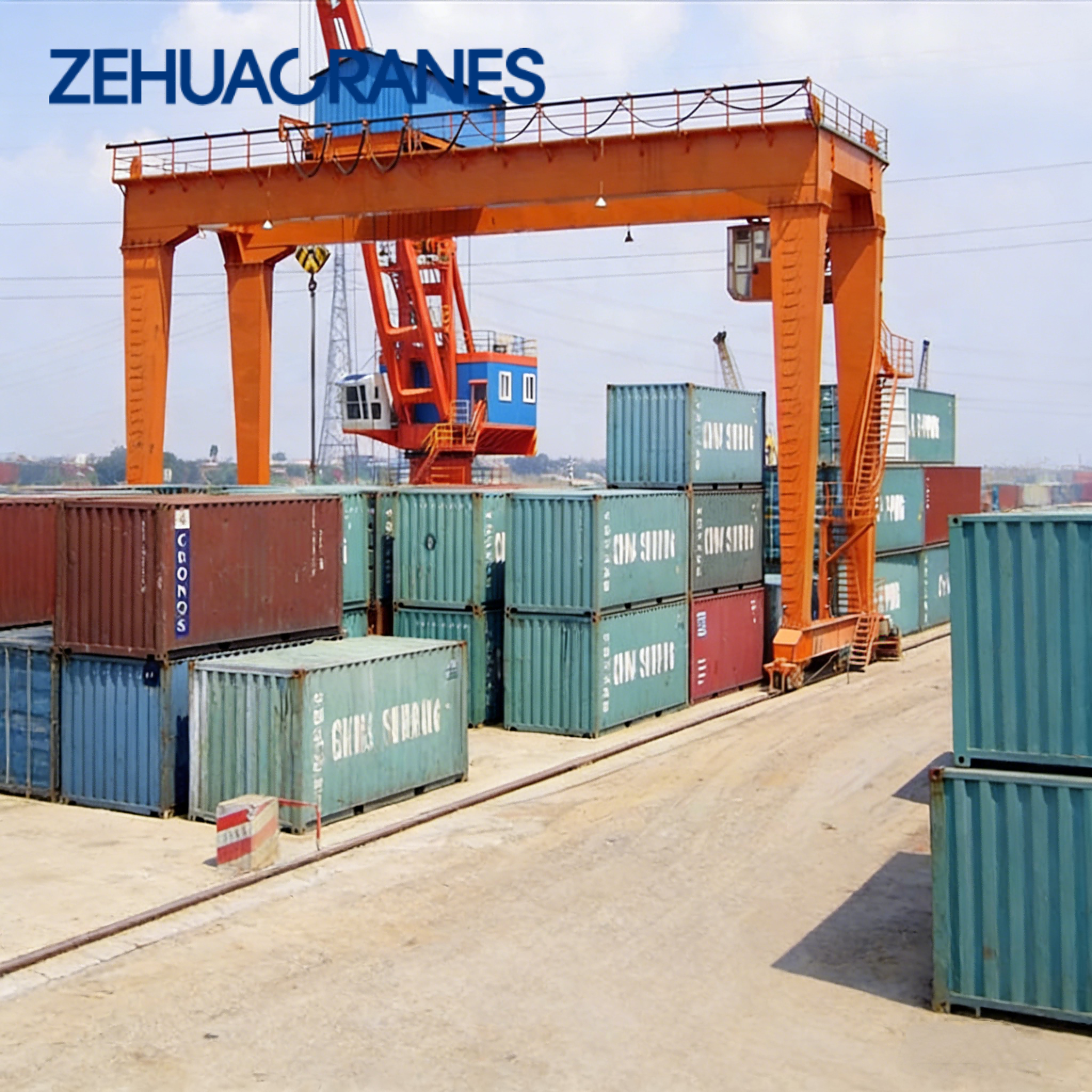 Heavy Duty RMG Rail Mounted Gantry Crane 30T / 40T / 50T / 60T  Intelligent Automated Container Handling Gantry Crane