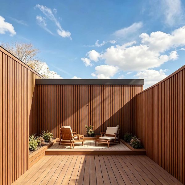 WPC Outdoor Wall Panels 219x26mm Fluted Exterior Cladding Waterproof Weather-Resistant Villa Hotel