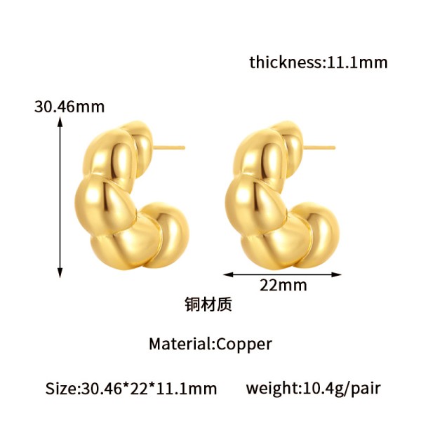 Popular Geometry U-shaped 18K Gold Earrings Water Drop Studs Irregular Hollow Women Earring Wholesale