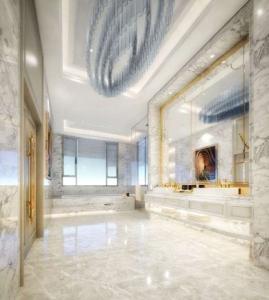 Modern Luxurious Stainless Steel Vanity Cabinet Marble Top Bathroom Cabinet