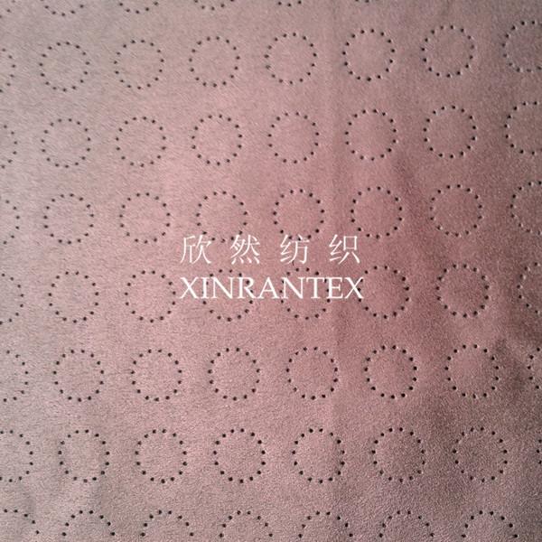 F3210 micro fibre suede fabric punch finishing 135gsm 57/58