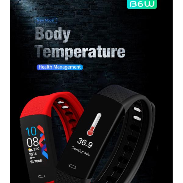 Pulsera del termómetro de la banda de la temperatura del cuerpo de Smartwatch IP67 de la pantalla táctil del deporte de Reloj B5W