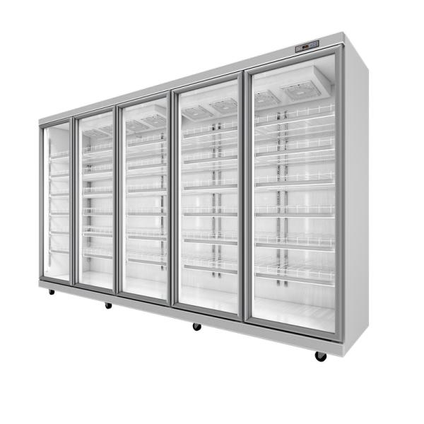 Supermarket Merchandise Front Temper Glass Door Freezer / Beverage Showcase Refrigerator