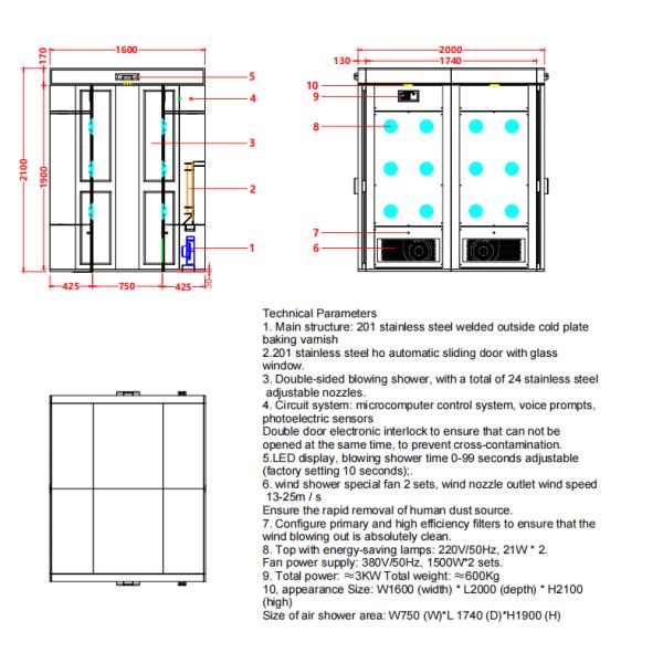 ISO 14644 Industrial Air Shower | Auto Door, Heavy-Duty Steel for Factories