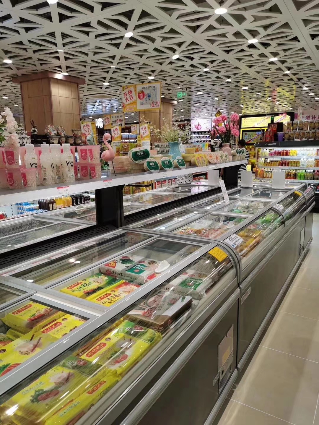 Замораживатель дисплея острова замороженных продуктов хладоагента пропана R290, автоматический hotgas размораживать