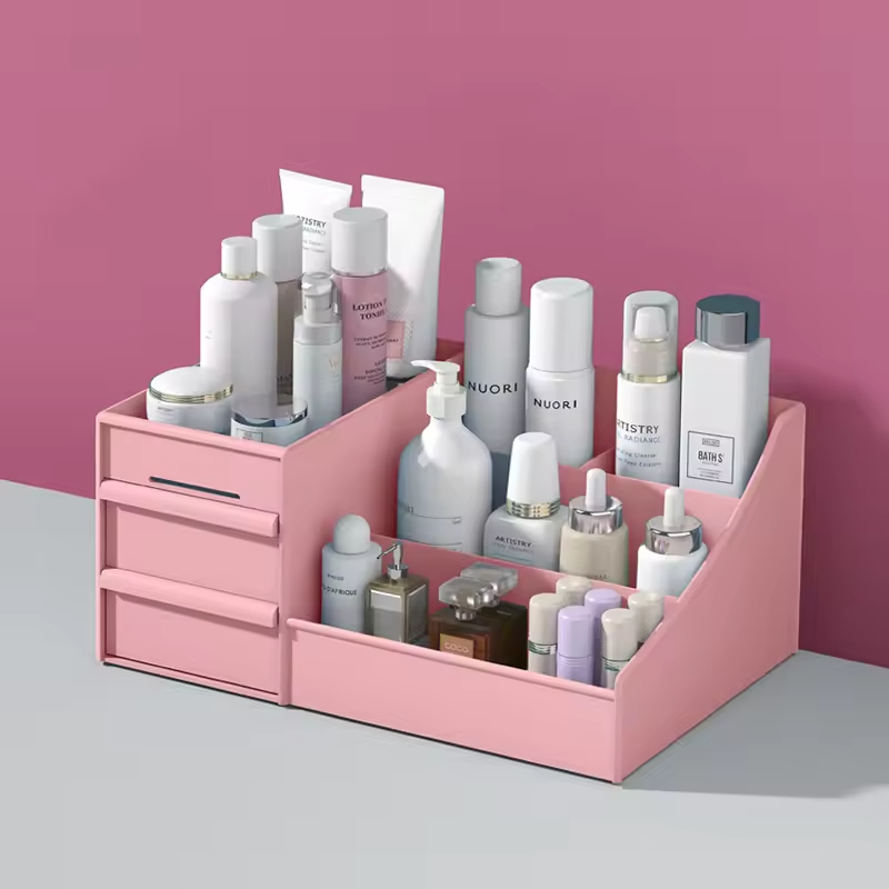 Plastic Storage Shelf Decoration Cosmetics Skin Care Dressing Makeup Drawer Desktop Storage Box