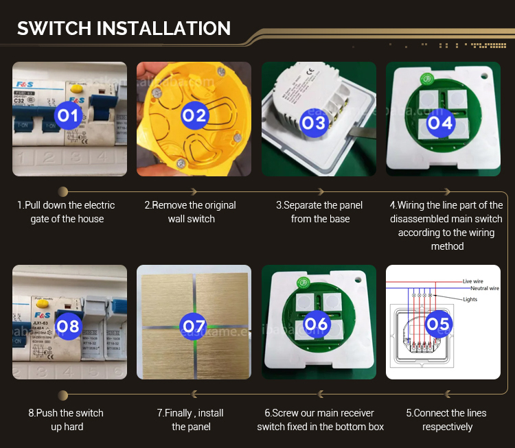 Factory Direct High Quality Waterproof Push Button Switch Light Switch KNX Smart Switch Push Button
