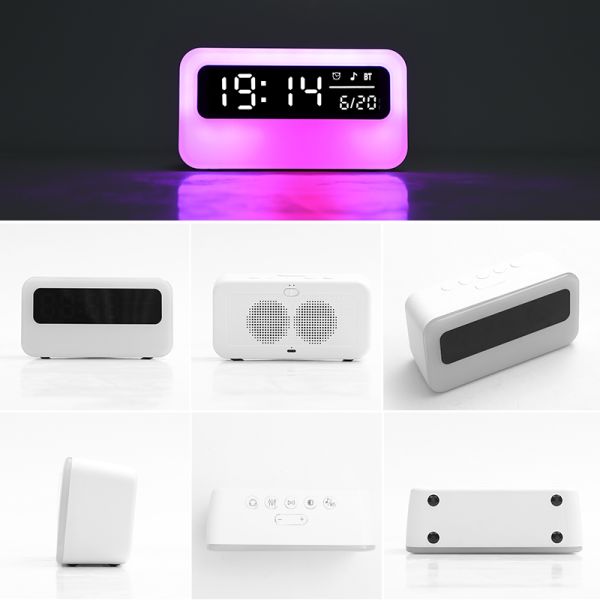 Manual Button Switch Mode Rechargeable LED Night Light 4000mAh Bluetooth Speaker White Noise Bedside Lamp App Control